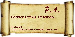 Podmaniczky Armanda névjegykártya